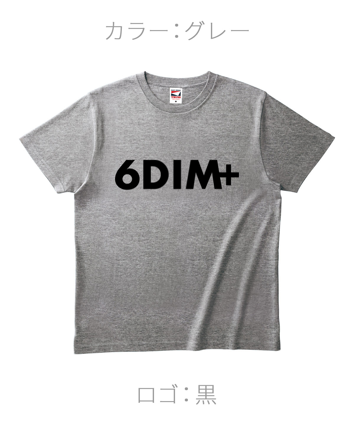 ロクディム｜NEW Tシャツ受注生産｜カラー：グレー／ロゴ：黒