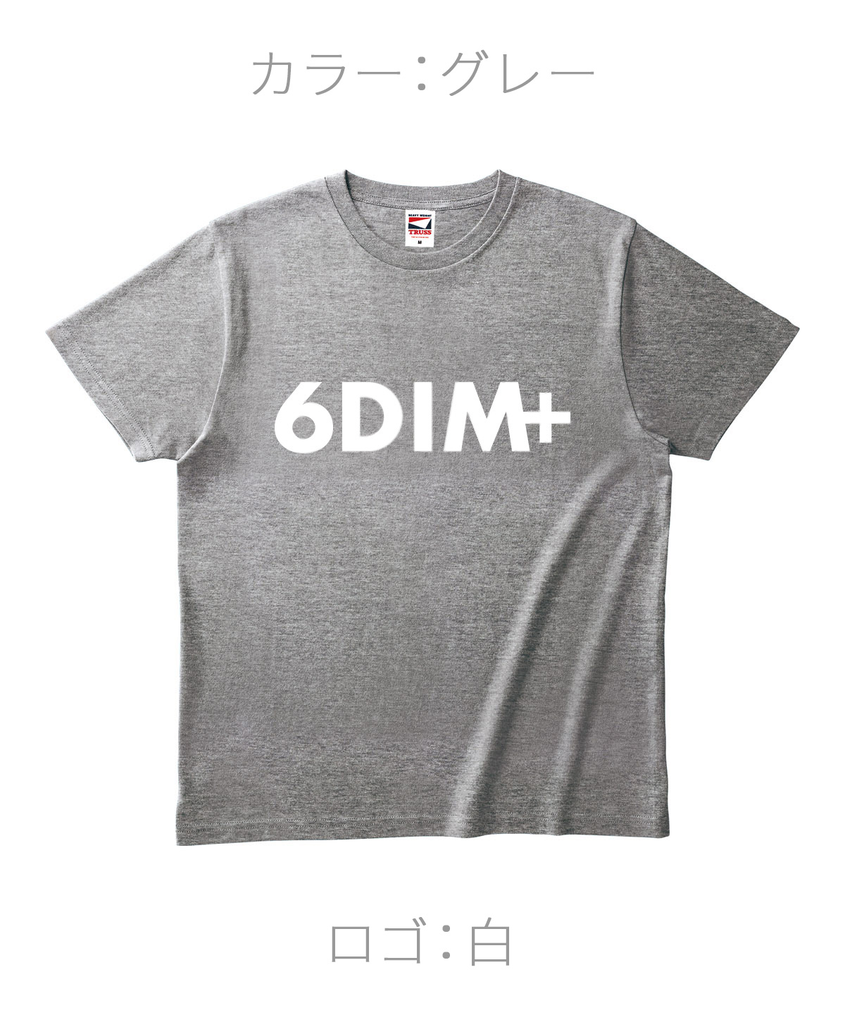 ロクディム｜NEW Tシャツ受注生産｜カラー：グレー／ロゴ：白