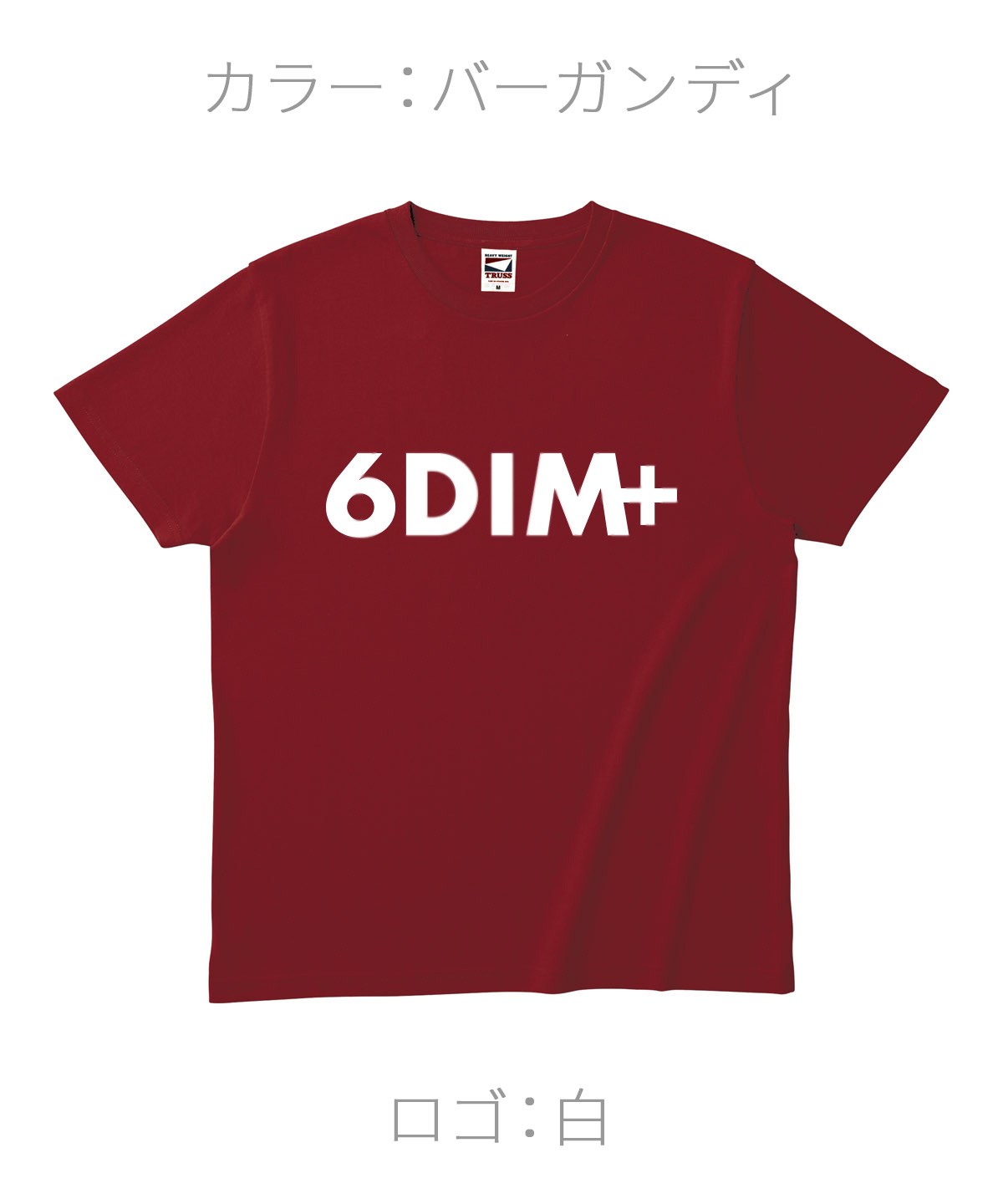ロクディム｜NEW Tシャツ受注生産｜カラー：バーガンディ／ロゴ：白